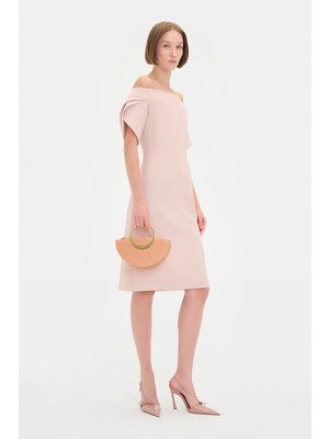 Vakko Powder Pink Drop Shoulder Dress
