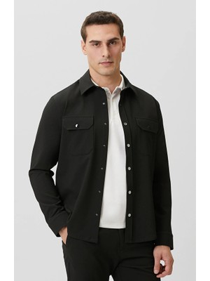 Network Black Waffle Pattern Overshirt