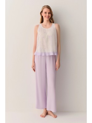 Suwen Striped Amy Tank Top And Pants Pajama Set