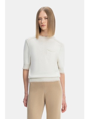 Vakko By Lorena Antonıazzı Ecru Knit Sweater