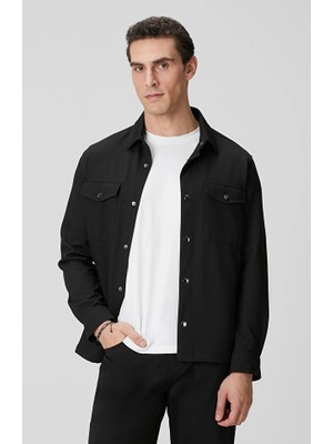 Network Black Diagonal Overshirt
