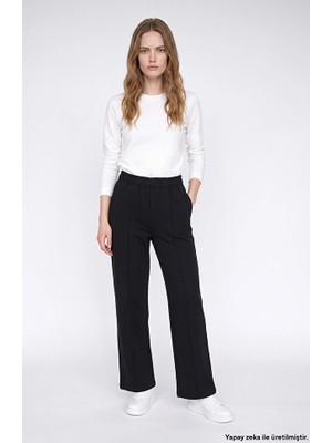 Network Black Wide-Leg Basic Sweatpants