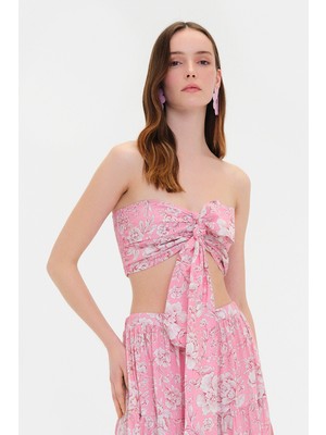 Vakko Pink Low-Cut Sleeveless Blouse