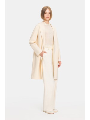 Vakko Cream Wide-Leg Trousers