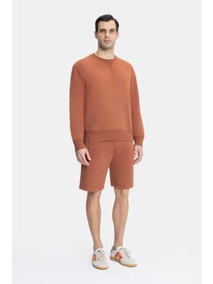 Vakko By Danıele Fıesolı Reddish Brown Cotton Elastane Shorts