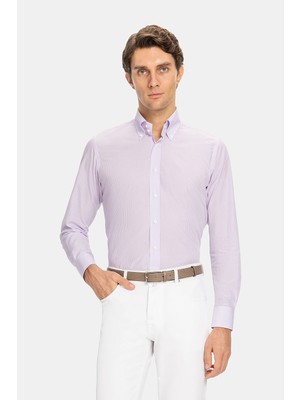 Vakko Striped Pattern Shirt