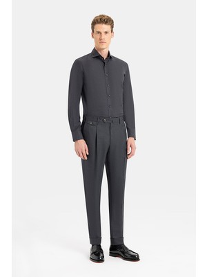 Vakko By PT01 Smoke Grey Trousers