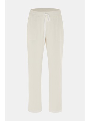 Vakko Ecru Narrow-Leg Trousers