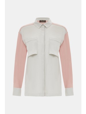 Vakko By Lorena Antonıazzı Light Grey Long Sleeve Shirt