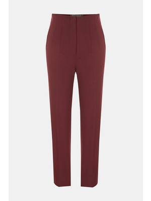 Vakko Burgundy Virgin Wool Trousers