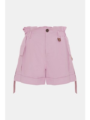 Vakko By Lorena Antonıazzı Pink High Waist Shorts
