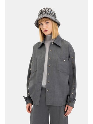 Vakko Dark Grey Long Sleeve Shirt