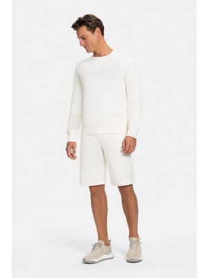 Vakko By Danıele Fıesolı Cream Round Neck Sweatshirt