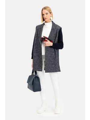 Vakko Navy Pea Coat