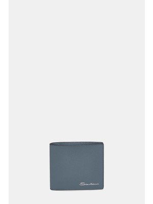 Santoni Santonı Light Blue Leather Wallet