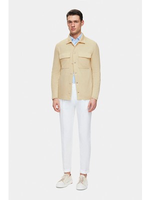 Vakko Beige Linen Cotton Jacket