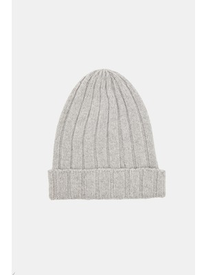 Vakko Grey Melange Cashmere Beanie
