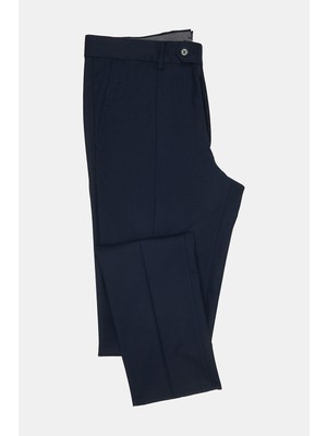 Vakko Navy Single-Pleat Trousers
