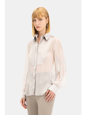 Vakko Ecru Long Sleeve Shirt