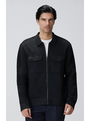 Network Anthracite Knit Overshirt