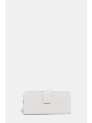 Vakko White Monogram Wallet