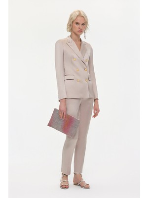 Vakko By Taglıatore Beige Slim-Leg Trousers
