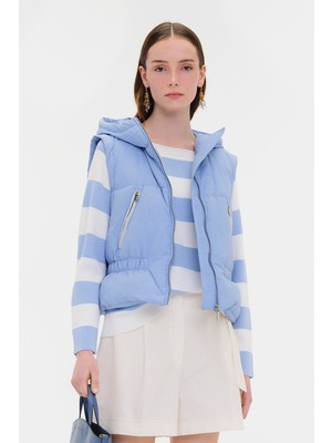 Vakko Blue Hooded Vest