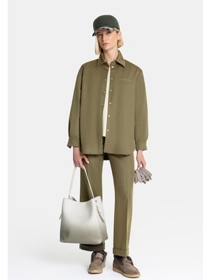 Vakko Green Wide-Leg Trousers