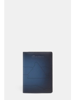 Santoni Santonı Navy Leather Wallet
