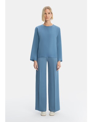 Vakko By Forte Forte Blue Loose Fit Trousers