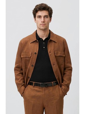 Network Tobacco Linen Overshirt