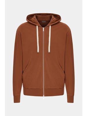 Vakko By Danıele Fıesolı Reddish Brown Hooded Sweatshirt
