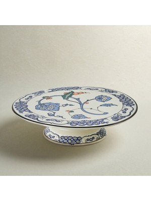 Karaca x Omur Akkor Iznik Hatai Footed Cake Stand 32 cm