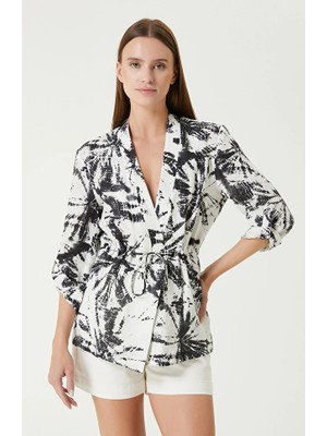 Network Black White Linen Jacket