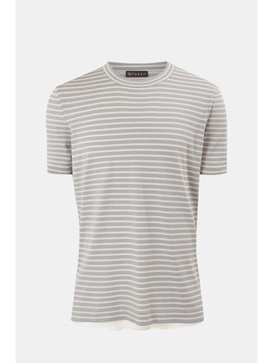 Vakko Light Grey Crew Neck Knitwear