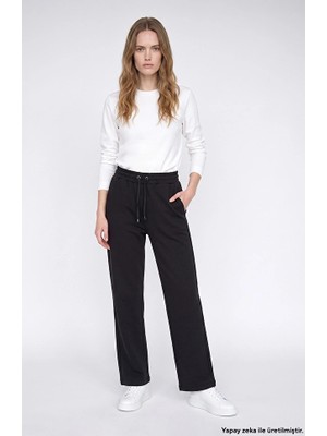 Network Black Elastic Waist Sweatpants