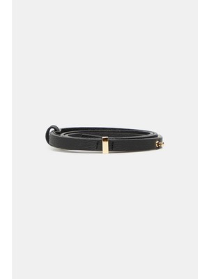 Vakko Black Leather Belt