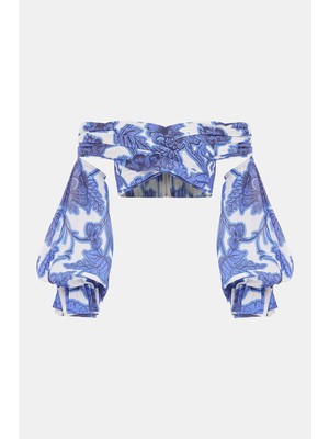 Alexis Alexıs Blue Three-Quarter Sleeve Blouse