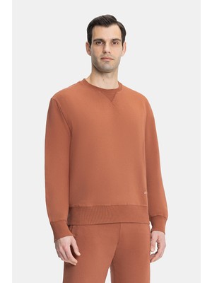 Vakko By Danıele Fıesolı Reddish Brown Round Neck Sweatshirt