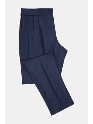 Vakko By PT01 Double-Pleated Small Check Flannel Trousers