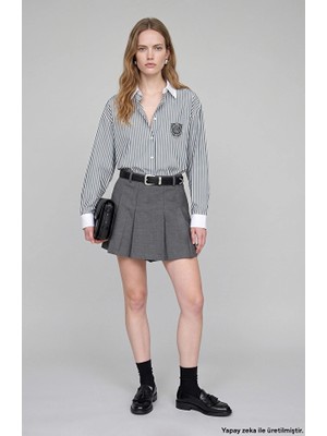 Network Anthracite Large Pleated Mini Skort