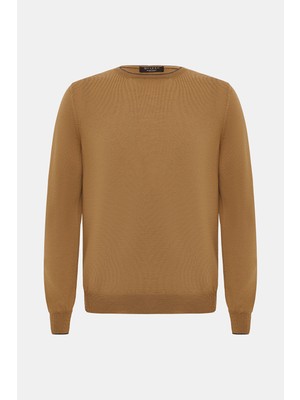 Vakko By Gran Sasso Round Neck Wool Knit Sweater
