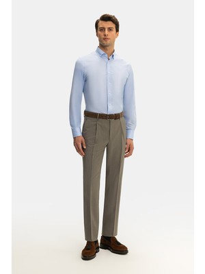 Vakko By Berwıch Single-Pleat Elastic Drawstring Waist Serge Trousers