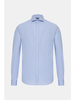 Vakko Striped Pattern Shirt