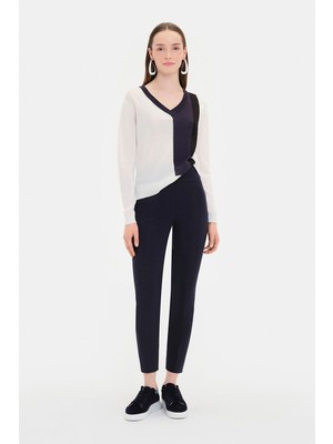 Vakko By Peserıco Navy Slim-Leg Trousers