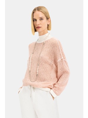 Vakko Salmon Mock Neck Knitwear