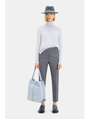 Eleventy Grey Striped Trousers