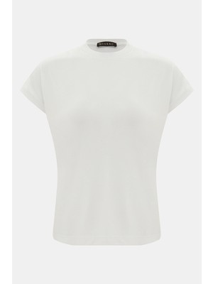 Vakko Ecru Crew Neck Short Sleeve T-Shirt