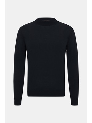Vakko Mock Neck Long Sleeve Knit Sweater