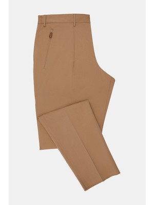 Vakko By PT01 Camel Poplin Trousers